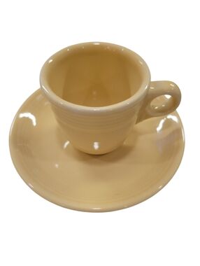 Fiesta® Ivory Demitasse Cup & Saucer Set Espresso Fiestaware HLC USA Classic Neu